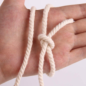 Nhà Máy Bán Buôn 3 Mm-6 Mm Màu Tự Nhiên Bông Macrame Tay Sợi Dây Thừng Với Nhựa Barb End Túi Giấy Dây Xử Lý - Product Image 4