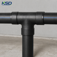 Distribuidor de Agua de Polietileno de 3 Vías, Certificado ISO CE, PN10 PN16, Alta Presión, SDR11 PE100, Conexión por Termofusión, Tipo T Igual