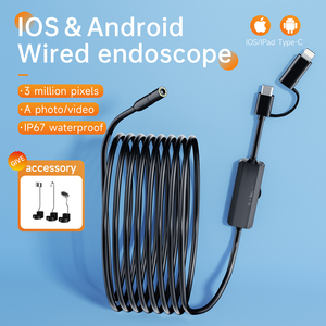 Caméra endoscopique AN112 2-en-1 de 10 mètres pour mobile, étanche et flexible, compatible <span class=keywords><strong>iPhone</strong></span> - Product Image 2