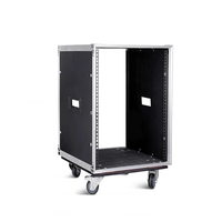 Sistema de audio profesional 16U Rack Case Instalación de metal Rackmount con ruedas para equipos de sonido