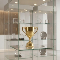 Verre plat épais stratifié de sécurité avec revêtement AR pour escaliers de musée et vitrine à trophées
