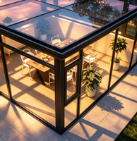 Kit de véranda en alliage d'aluminium avec toit en verre trempé double, écologique, anti-corrosion, pour balcon d'appartement, patio, cour arrière