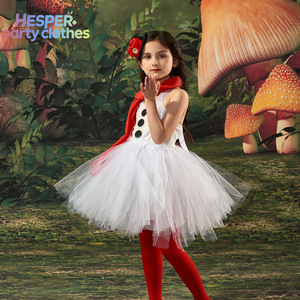 HESPER 2026 Disfraz de Muñeco de Nieve para Niños, Vestido de Tul Blanco con Accesorios para la Cabeza, Ropa Navideña para Niñas - Product Image 2