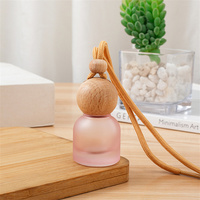 Diffuseur de parfum pour voiture en verre coloré portable de 11 ml, bouteille avec bouchon à vis, flacon rechargeable pour désodorisant suspendu, pour huile essentielle