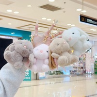 Porte-clés en peluche lapin mignon, pendentif de sac en forme de lapin de dessin animé, breloque pour sac à dos d'étudiant, cadeau promotionnel, vente en gros