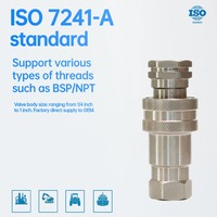 Naiwo 1/2 "NPT coupleur hydraulique à connexion rapide en acier inoxydable ISO 7241-A mâle femelle raccords de tuyau à dégagement rapide