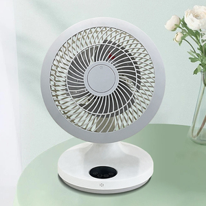 Branded Mini Table Fan 220V Adjustable Electronic Ventilation for Outdoor and Car White Solar-Powered with Mechanical Control - Product Image 1