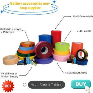 Batterie au lithium 18650, tube thermorétractable en PVC de 50 mm de largeur, rouleau d'emballage noir bleu résistant aux flammes, certifié 300V ROHS REACH - Product Image 2