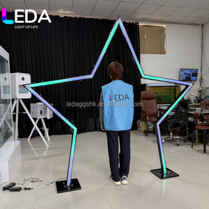LEDA Modern Simple Iron Frame White <b>Light</b> <b>Star</b> Tunnel Backdrop Pentagram LED Arch Stand for Wedding Party Decor - Product Image 2