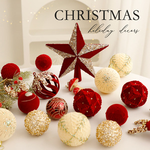 LINGKAI Decorazioni Natalizie All'Ingrosso Palline di Natale in Plastica Dipinte a Mano con Glitter Ornamenti Appesi per Albero di Natale - Product Image 2
