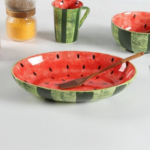 Plato Ovalado Moderno de Alta Gama para Pescado, Sandía o Fruta, Vajilla de Cerámica Pintada a Mano con Color Bajo Esmalte para Fiestas - Product Image 2