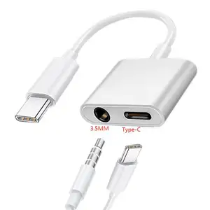 Jack Audio Headphone 2 In 1 Tipe C AUX 3.5Mm Dual Adapter Convert Splitter untuk Earphone Iphone