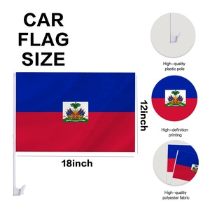 Bandera de Haití para el Día del Desfile, Bandera para Ventana de Auto de 12x18 Pulgadas, Personalizada, de Poliéster de Doble Cara, con Clip Resistente - Product Image 2