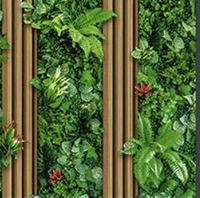 Papier peint PVC floral moderne pour usage hôtelier, design mural imperméable avec plantes vertes artificielles