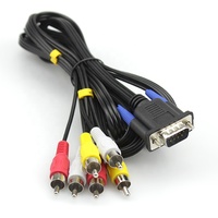 Câble coaxial personnalisé DB 9 broches mâle vers 6 RCA avec paire torsadée en cuivre pur et gaine en PVC