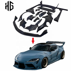 Kit de carrocería de coche, piezas de bengalas de guardabarros para <span class=keywords><strong>Toyota</strong></span> <span class=keywords><strong>Supra</strong></span> Rocket Bunny, difusor de alerón delantero, labios, Kit de carrocería ancha - Product Image 1