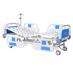 Yüksek kaliteli ABS yan ray epoksi kaplı çelik çerçeve çift krank manuel hastane yatağı tıbbi yatak fiyatı