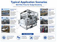 Machine de filtration à membrane et presse à plaques automatique pour eaux usées et boues, avec moteur de déshydratation, capacité 5000L/heure