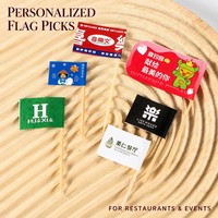 Drapeaux autocollants écologiques jetables de forme irrégulière personnalisés pour la décoration alimentaire, gâteaux, fruits et fêtes