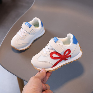 Chaussures de skate à nœud papillon pour enfants, baskets décontractées d'extérieur pour filles, chaussures d'école pour filles - Product Image 3