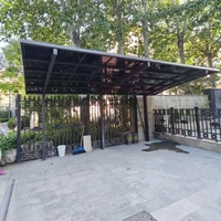 Nouvelle conception de carport en aluminium imperméable avec toit en polycarbonate, abri pour une seule voiture en cantilever