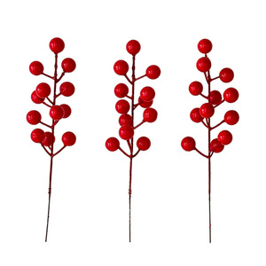 Fleurs artificielles Yasunobu, baies rouges simulées, fruits porte-bonheur, vase, 10cm-30cm, PVC, décoration de mariage, décoration intérieure, accessoires de photographie - Product Image 4