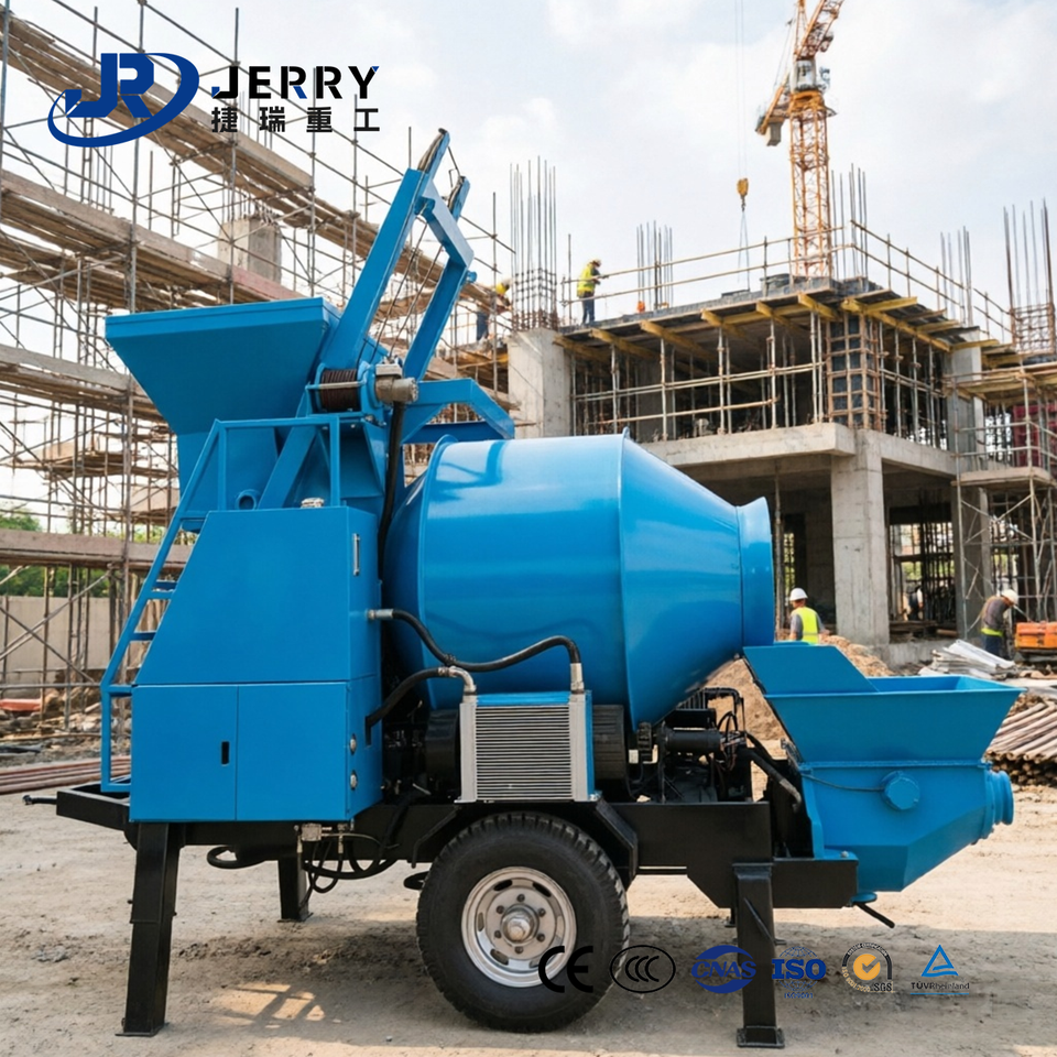 Heavy Duty All-in-One Concrete Mixer Pump Long Distance Delivery Mobile ...