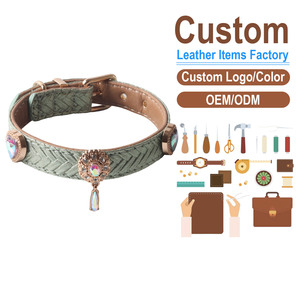 Luxury Fabric Dog Collar with <b>Crystal</b> Jeweled Decoration Buckle Closure All Seasons Pet Accessory - Product Image 1