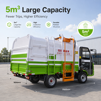 Camion de voirie électrique 4 roues avec chargeur portable intelligent, éclairage halogène, levage hydraulique de conteneurs 72V, véhicule de collecte des déchets toutes saisons