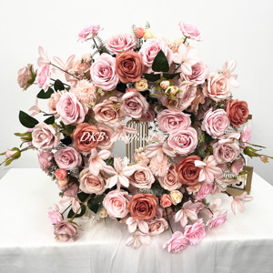Luxury wedding event decoration flower artificial <b>wreath</b> high quality silk <b>pink</b> artificial flowers for <b>wreaths</b> - Product Image 1