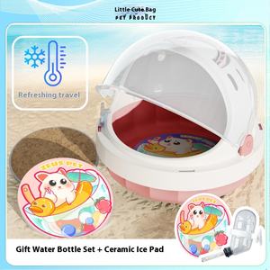 Petit transporteur pour animaux de compagnie avec mangeoire à eau Hamster <span class=keywords><strong>Cage</strong></span> de voyage pour cochon d'inde hérisson sac pour animaux de compagnie furet accessoires étui de voyage Portable - Product Image 4