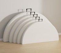Table ronde pliante en plastique professionnelle pour décor de Banquet de mariage intérieur extérieur panneau de maison moderne élégant en fer métallique