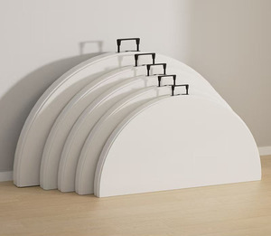 <span class=keywords><strong>Table</strong></span> ronde pliante en plastique professionnelle pour décor <span class=keywords><strong>de</strong></span> Banquet <span class=keywords><strong>de</strong></span> <span class=keywords><strong>mariage</strong></span> intérieur extérieur panneau <span class=keywords><strong>de</strong></span> maison moderne élégant en fer métallique - Product Image 3