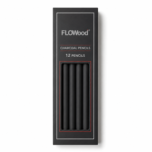 FLOWood 12 crayons de <span class=keywords><strong>fusain</strong></span> noirs en bois pour <span class=keywords><strong>dessin</strong></span>, bâtonnets de <span class=keywords><strong>fusain</strong></span> pour artistes, crayons de croquis et de ombrage, boîte en papier - Product Image 1