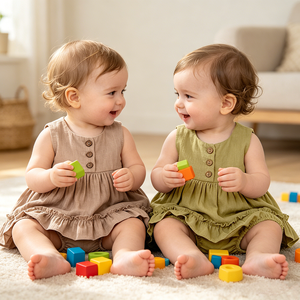 Conjuntos de Ropa Casual para Bebés Recién Nacidos, de Algodón y Lino, 2 Piezas, Trajes de Verano sin Mangas, Ropa para Niñas de 3 a 24 Meses - Product Image 1