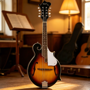 <span class=keywords><strong>Mandoline</strong></span> IRIN F Style, corps entièrement en bois massif, 8 cordes, finition Sunburst, 70 cm, avec étui rigide - Product Image 5