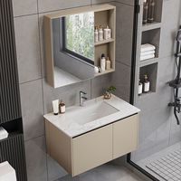 Kabinet Kamar Mandi Dinding Modern Berwarna, Furnitur Penyimpanan Desain Baru untuk Hotel & Rumah