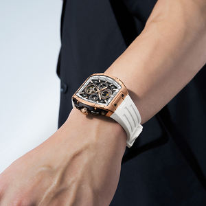 부가티 정품 남성용 비즈니스 시계, 남성용 럭셔리 오토매틱 기계식 시계, 뚜르비옹 야광 날짜 표시 배럴 다이얼 - Product Image 6