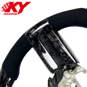 Volant sport en cuir noir et fibre de carbone forgée sur mesure, compatible avec Ford Mustang GT GT350 500 Shelby 2004-2008 - Product Image 2