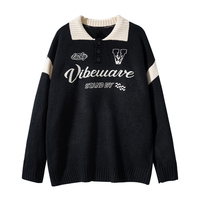 Pull-over universitaire de style Preppy universitaire pour hommes personnalisés 7gg coton respirant anti-rétrécissement brodé lettre tricots