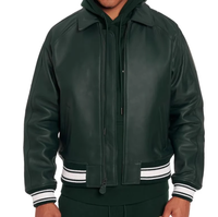 Veste bomber en cuir d'agneau de haute qualité, streetwear, OEM, veste en cuir personnalisée, fabricant professionnel de vestes en cuir, vestes pour hommes