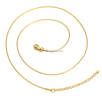 Kalung Choker Rantai Boston Link Datar dari Baja Anti Karat Lapis Emas 18K, Rantai Kotak Grid Persegi Panjang untuk Perlengkapan Pembuatan Perhiasan DIY