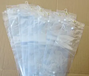 Phần mở rộng tóc PVC nhựa gói túi đóng gói túi 12-26 inch cho đóng gói tóc wefts Băng phần mở rộng tóc nút