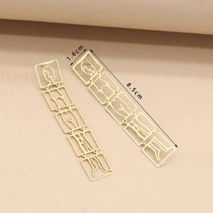 Boucles d'oreilles originales pour femme, lesbiennes, féministes, en or 18 carats, bijoux abstraits, accessoire de mode - Product Image 4