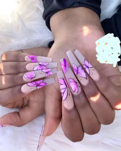 Unhas postiças Unhas Artificiais de Boa Qualidade de Moda Bailarina Caixão de imprensa em unhas dicas art nails