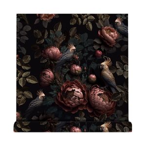 Creation Of Time And Space Retro Self Adhesive Dark Floral 3D Wallpaper Background Wall Sticker For Cabinet - Product Image 3