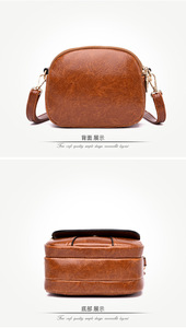 Bolsos New Fashion Student Mobile Phone Single Shoulder Bag Simple Ladies <b>Small</b> Round Bag Pu Pure Color Zipper Crossbody Bag - Product Image 5