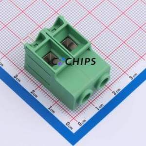1709681 Screw Terminal Block Through hole Component (THT),P=10.16mm Connector 10.16mm Green Through Hole 2P - Product Image 1