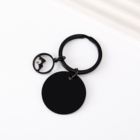 Ywyougang Porte-clés vintage en acier inoxydable gravable, avec disque 'Faith' en forme de grain de lin, motif dessin animé, breloque 'Belief Seed', accessoires de bijouterie DIY