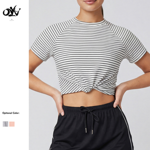 T-Shirt Casual <span class=keywords><strong>a</strong></span> <span class=keywords><strong>Righe</strong></span> all'Ingrosso, Nuovo Design, Asciugatura Rapida, Morbida in Rayon, Manica Corta per Donna, T-Shirt per il Tempo Libero - Product Image 1